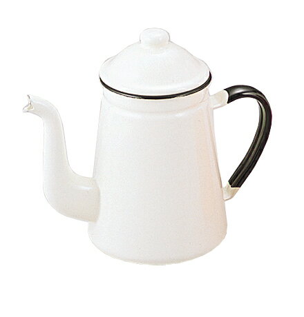 【まとめ買い10個セット品】キリン印　ホーローコーヒーポット　白　#13　1.6L【メイチョー】