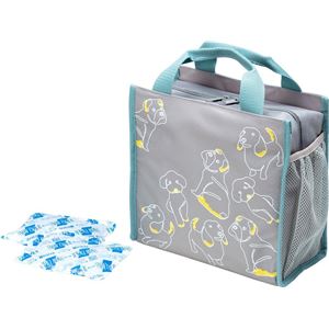 【送料無料】[24個セット] クール ランチバッグ/お弁当袋[約幅24cm 2段用] 蓄冷剤2個付き 3層構造 保冷効果抜群 ドックス[お弁当箱]　おすすめ 人気 安い 激安 格安 おしゃれ 誕生日 プレゼント ギフト 引越し 新生活 ホワイトデー