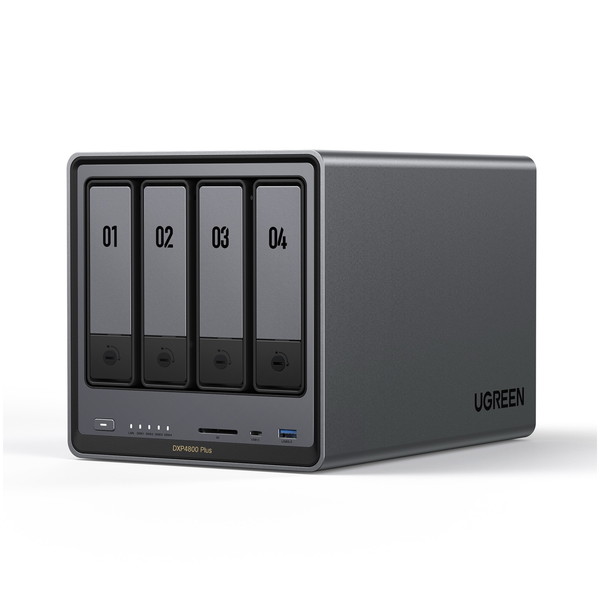 【国内正規店】 UGREEN DXP4800Plus NASync [ NAS 4ベイ ] ネットワークHDD スマホ連携 写真バックアップ 初心者向け NFCワンタッチ接続 HDD別売