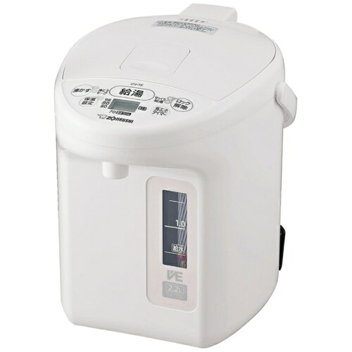 象印マホービン｜ZOJIRUSHI VE電気まほうびん 優湯生 ホワイト CV-TF22 [2.2L /蒸気セーブ機能つき]