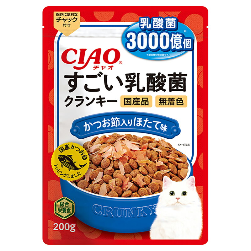 いなば CIAO すごい乳酸菌クランキー かつお節入り ほたて味 キャットフード