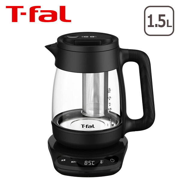 【クーポン4種あり】ティファール 電気ケトル T-fal テイエール ロック コントロール 1.5L BJ8158JP ガラスケトル 転倒お湯漏れロック機能付 煮出し 緑茶 紅茶 麦茶 T-fal
