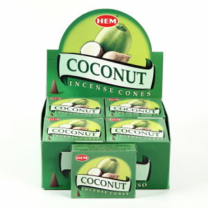 【限定特別価格】「HEM コーン香36個入り ココナッツ 素敵なプレゼント付!!」【送料無料】ヘム COCONUT/お香/激安/インド/【重要】※沖縄・離島・一部地域は送料がかかります。