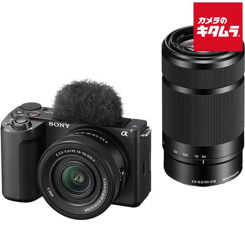 ソニー VLOGCAM ZV-E10 II ダブルズームレンズキット ブラック [ZV-E10M2X B] SONY ミラーレス一眼カメラ Vlogカメラ 自撮り対応 4K60P 高速AF Wi-Fi搭載 スマホ転送対応