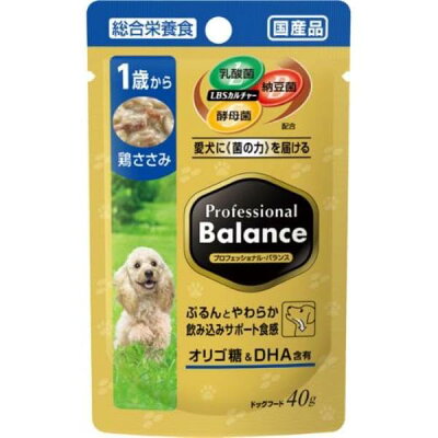 ペットラインプロバラ プロフェッショナル・バランス パウチ 1歳から 成犬用 鶏ささみ 40g×12コ