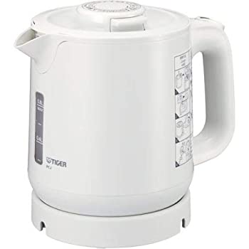 【中古】（非常に良い）タイガー 蒸気レス電気ケトル 0.8L ホワイトTIGER わく子 PCJ-H081-W