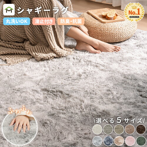 【先着5名限定50%OFFクーポン配布中】ラグ ラグマット 洗える オールシーズン 北欧 2畳 3畳 防ダニ 滑り止め付 ホットカーペット対応 カーペット ラグマット シャギーラグ おしゃれ 厚手 絨毯 防音 抗菌防臭 送料無料