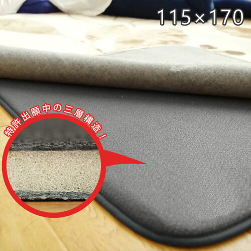 ラグ 厚手 ラグ専用下敷き ふかピタ3 115×170cm ラグ 防音 ふかふか 滑り止めシート スミノエ|ウォッシャブル 洗える ふかふか下敷き 重ね cup5