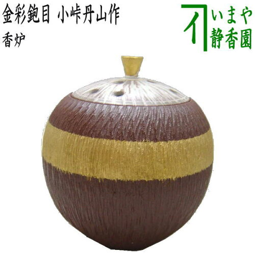 【茶器/茶道具　香炉】　金彩鉋目　小峠丹山作　（小峠葛芳）
