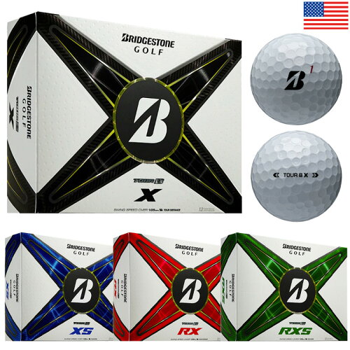 ブリヂストン ツアーB ゴルフボール ツアービー 2024 1ダース 12球入 BRIDGESTONE GOLF BALL TOUR B X XS RX RXS MindSet ウレタンカバー 3ピース構造 USモデル 並行輸入 USA直輸入品