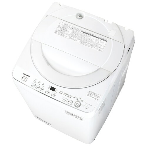 （標準設置料込_Aエリアのみ）シャープ 6.0kg 全自動洗濯機　ホワイト系 ES-GE6K-W SHARP [ESGE6KW]