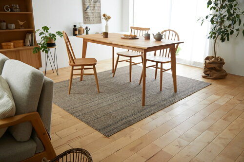 【在庫限り大特価!!】 スミノエ 220×250cm ワイヤーライン ラグマット ライン柄 ストライプ ベージュ グリーン ブラウン 賃貸 リビング ダイニング におすすめ！ 国産 6人掛け用 ダイニングテーブル 大きめ サイズ アウトレット