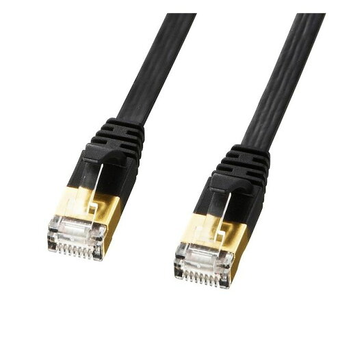 サンワサプライ CAT7ウルトラフラットLANケーブル(5m、ブラック) KB-FLU7-05BK(代引不可)【送料無料】