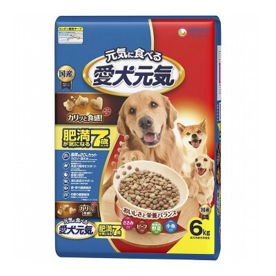 ユニチャーム 愛犬元気 肥満が気になる7歳以上用ささみ・ビーフ・緑黄色野菜・小魚入り 6kg【送料無料】