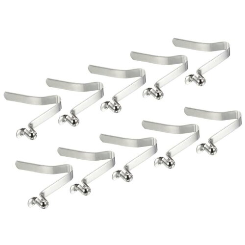 PATIKIL カヤックパドルスナップ8x6mm テントポールクリップ10個セット スチールV字型シングルピンプッシュボタンスプリングクリップ キャンプオーニング用 チューブポールクリップ