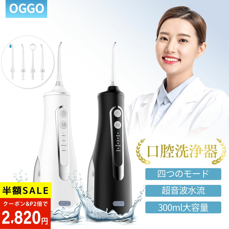 口腔洗浄器 ウォーターフロス Type-C充電 替えノズル4本