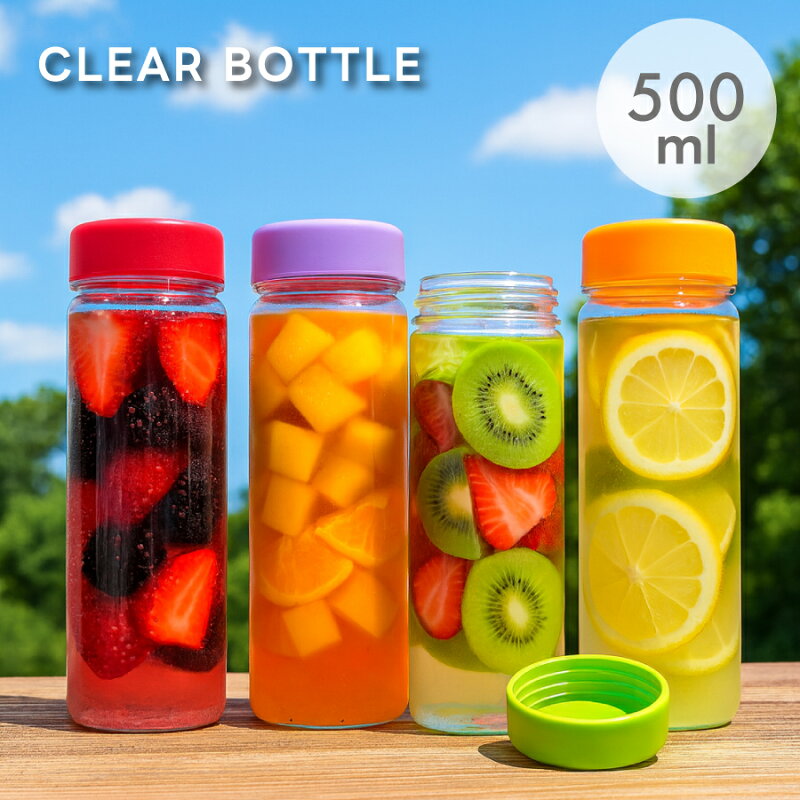 クリアボトル 500ml Mサイズ スリムタイプ 10色展開